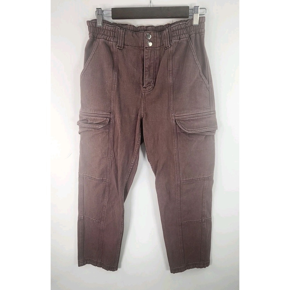 PacSun Cargo Pants Womens M Brown Utility Pocket Elastic Waist Earthy Streetwear